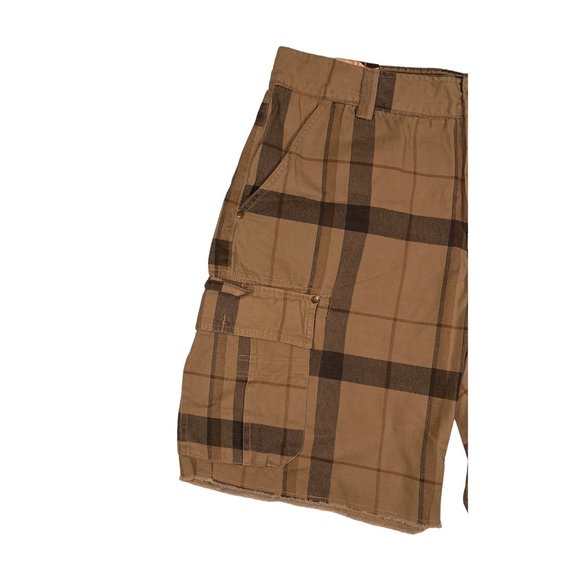 NWT Ocean Pacific(Op) Shorts Men's Cargo/Utility Shorts Cotton Plaid Brown 40 - Picture 4 of 14